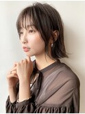 【morio】札幌髪型 大人かわいいシースルーバングボブ