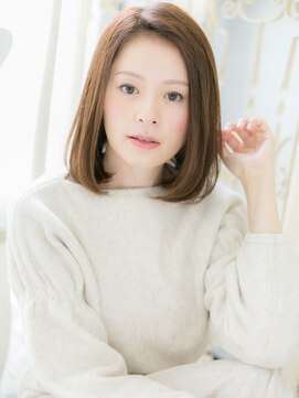 モッズ ヘア 福岡姪浜店(mod's hair) *mod's姪浜*…アシンメトリー小顔アップバングかきあげボブe