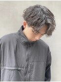 【aRietta】ビジネス向け波巻きパーマ×かき上げセンターパート