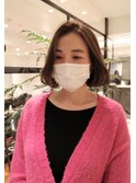 王道内巻きワンカールボブ