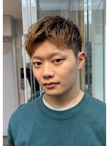 ナンバー ジェミカ 札幌(N° jemica)&nbsp;メンズアッシュブラックカルマパーマ爽やかセンターパート韓国