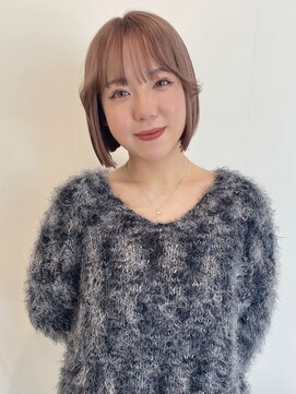 ウシワカマル ミライ(USHIWAKAMARU MIRAI) 切りっぱなしボブ/ピンクブラウン