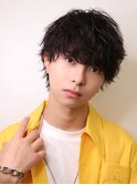 ツイストスパイラル波巻きスパイラルパーマセンターパートウルフ