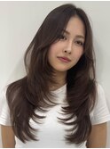 韓国ヘアーハッシュカットレイヤーカットハイライトカラー