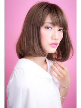 エルデ ナインズ ヘアー スタンド 川口店(elde 9's HAIR STAND) 23モーブカラーのワイドバングで大人かわいいくびれミディ 川口