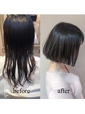 Lita遠藤 簡単スタイリング ワンカールボブ☆ before→after