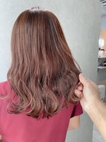 ジーナ 博多(Zina)&nbsp;小顔セミウェットウェーブピンクベージュハイライトカラー