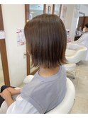 【just hair 京急久里浜】切りっぱなしボブ/透け感グレージュ