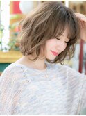 インナーカラーくせ毛風無造作大人ボブa志木20代30代40代!