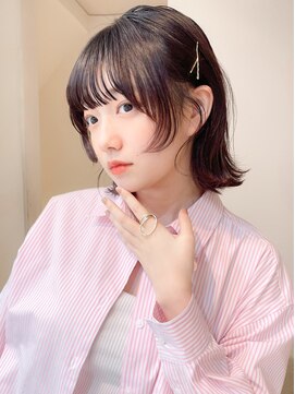 レア 表参道(L'ea) 黒髪クラゲヘアーオリーブグレー小顔ココアベージュ