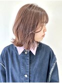【FOLK】透明感ペールベージュ☆似合わせ外ハネレイヤーミディ♪