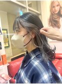 グレージュ×フェイスフレーミング