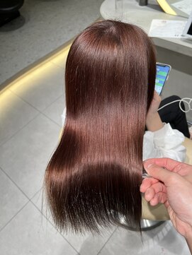 ロンドメリア 天神大名店(Lond Melia) ★くびレイヤーエモージュインナーグレージュ前髪ピンクベージュ