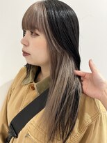 ヴァイス 新宿店(VAICE) 重め前髪＋イヤリングデザインカラー[新宿/インナーカラー]
