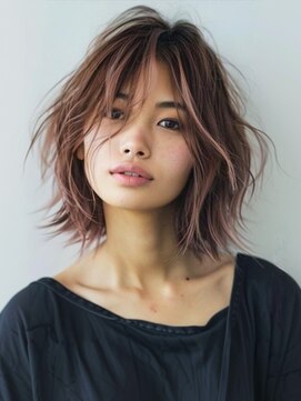 アルトリスト(Altruist Aging×HAIR&SPA) ★ダークアッシュ大人ガーリーボブ着物ミディアムレイヤーカット