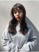 シースルーバング　揺るふわロング