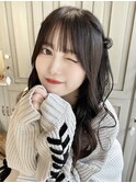 シースルーバングリボンハーフツインテール