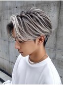 メンズバレイヤージュ×センターパート×マッシュ  20代30代40代