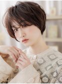 前髪パーマフェザーショート抜け感カジュアルa上尾20代30代40代