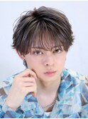 ニュアンスシースルーフェザーパーマショートマッシュメンズ仙台