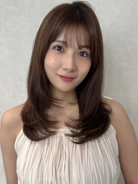 アッシュ 茗荷谷店(Ash) 大人可愛い顔まわりレイヤー×透け感バング