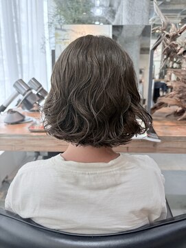 サード(Third) ボブ×コスメパーマ×オリーブベージュカラー