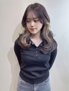 ロングレイヤー×イヤリングカラー×ヨシンモリ