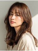 透明感ブラウンベージュ/くせ毛風パーマ/ゆるふわカール