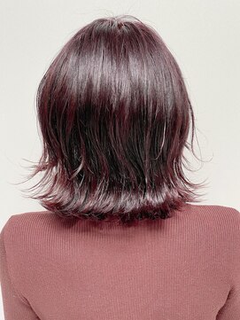 オーストヘアジジ(Aust hair Gigi) 大人かわいいセミウェットウルフ ワインレッド kiyo