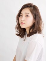 マイラ 銀座(myla)&nbsp;かきあげロングのくすみブルーロブヘア