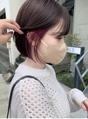 艶ブラウン×パープルイヤリングカラー