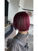 1回ブリーチで作る赤ピンク