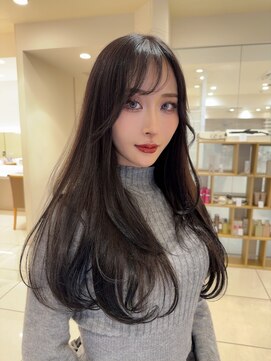 マージュ ギンザ(marju GINZA) ☆暗髪カラー韓国風　中華風　レイヤーカット　ダークグレージュ