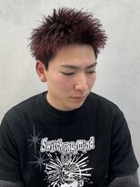 ルースト 西院店(ROOST)&nbsp;スパイキーショート×赤メッシュ
