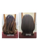 シルキーコース+カット+カラー・髪質改善・縮毛矯正・白髪染め