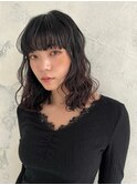 ミディアムボブのニュアンスウェーブパーマ