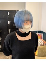 ヘアーブレイス(hair brace)&nbsp;前上がりボブ＋ブルー