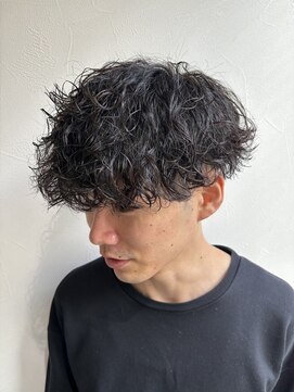 アンド グラフ(& Graph.) 波巻きパーママッシュツーブロックメンズパーマ