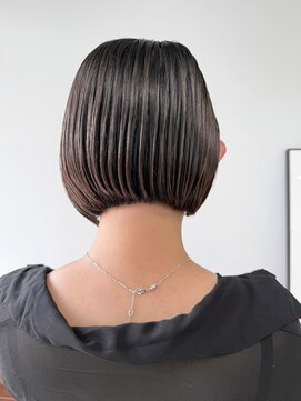 ヘアー アイス 御器所本店(HAIR ICI) 黒髪小顔ショートレイヤーボブパーマ×暗髪透明感冬カラー