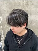 韓国マッシュセンターパートツーブロックメンズハイライトウルフ