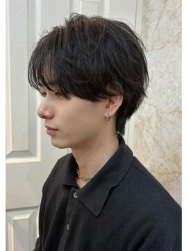 フィガロ ウメダ(FIGARO UMEDA) メンズボブウルフメンズミディアムレイヤーカット韓国ウルフ