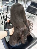 ミディアムロングレイヤーカットブリーチなしダブルカラー心斎橋