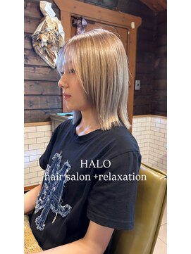 ハロ(HALO) ハイトーングレージュ×外ハネロブ