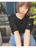 ぱっつんハイトーンボブ