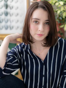 カバーヘア イヴ 戸頭店(COVER HAIR EVE) センターパートも◎黒髪風前下がりボブb戸頭20代30代40代