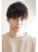 MEN'S HAIRマッシュパーマのアッシュブラック