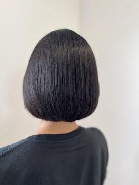 ヘアーデェカラー(hair de KOLOR) 【つくば】暗髪丸みボブ 20代30代40代
