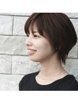 ヘアラボコイル(Hair lab coil)&nbsp;【HairLab.coil】くびれショート×ツヤ感ピンクブラウン