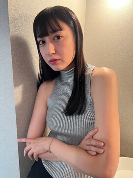 ボタン ハカタ(VOTAN hakata) 【ろみおstyle】暗髪ぱっつんスタイル