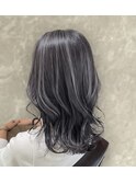 赤みを抑えて色落ち後もデザインに変える♪グレーハイライト